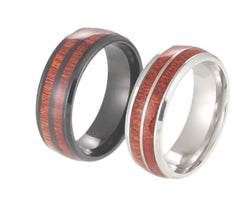 Men's Tungsten Ring with Wood Inlay - Custom Design