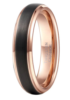 Double Groove Black Electroplated Tungsten Ring