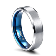 Casual Silver Tungsten Ring for Men and Women