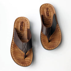 Men's Summer New Cowhide Flip Flops Sandals