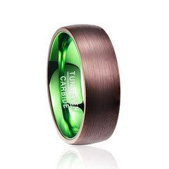 Tungsten Ring with Green Plating, Fashion Accessory