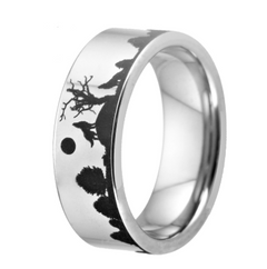 Wolf Design Women's Ring & Men's Wedding Band 8mm Tungsten