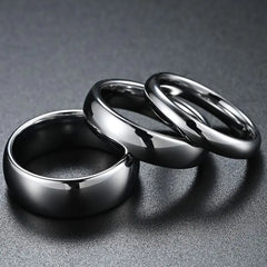 Arc Glossy Tungsten Ring with Anti-Scratch Finish