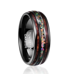 Black Tungsten Ring for Men - Shell Design
