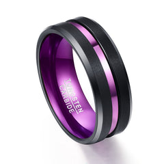 Purple Tungsten Carbide Ring for Men