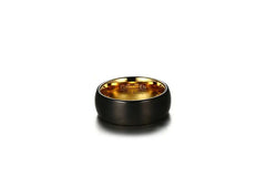 8MM Brushed Tungsten Ring for Men - Black and Gold