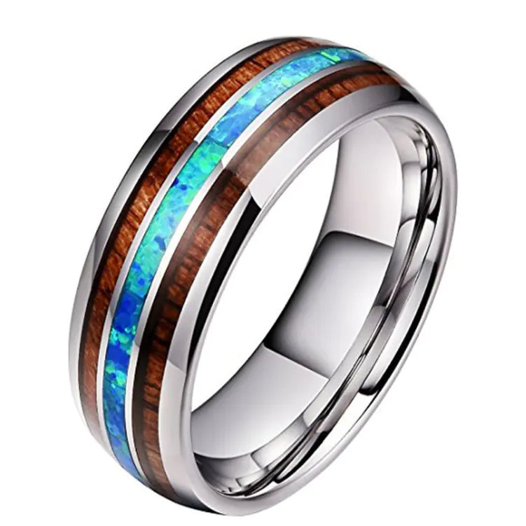 Ceramic Tungsten Ring with Dragon Pattern
