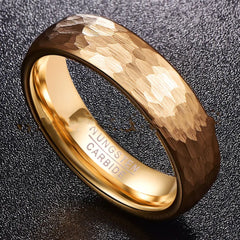 Gold Plated Tungsten Steel Ring, 6MM Wide